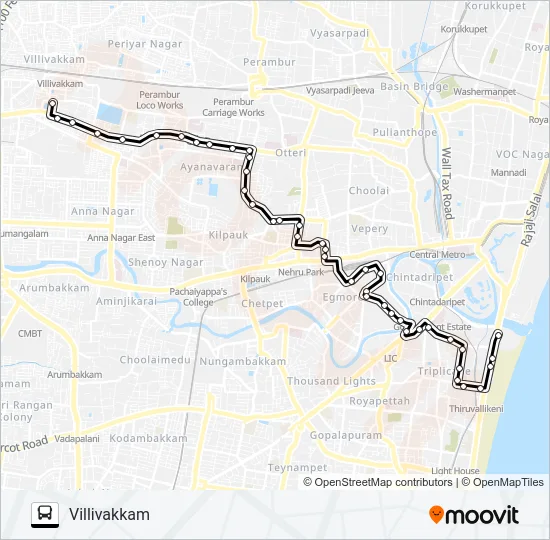 22 Bus Line Map