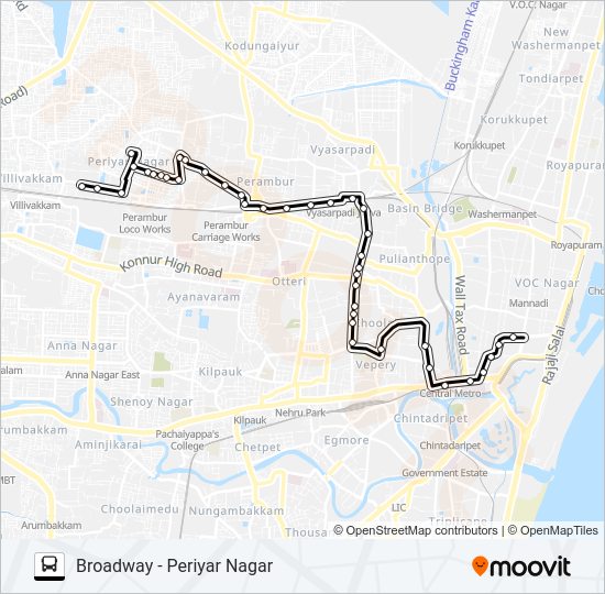 42 Bus Line Map