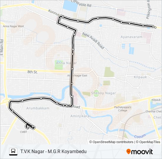 46 bus Line Map