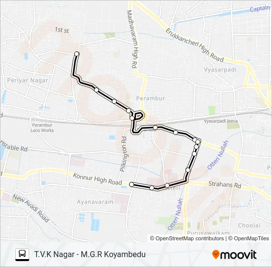 46 Bus Line Map