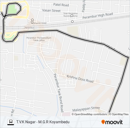 46 Route: Schedules, Stops & Maps - Perambur(Depot) (Updated)