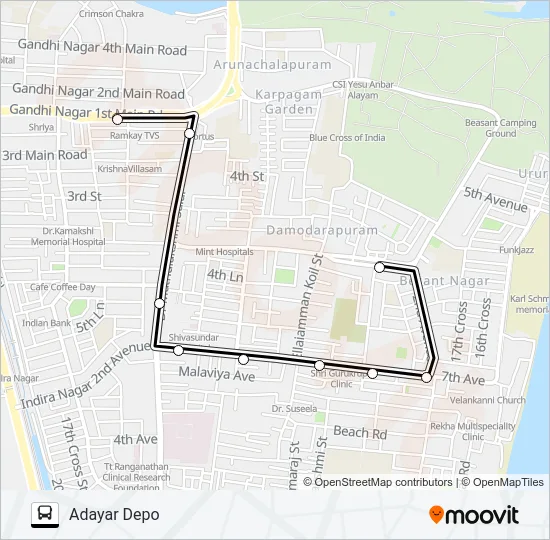 47 Bus Line Map