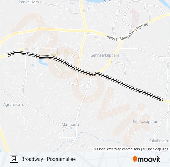 54 Bus Line Map