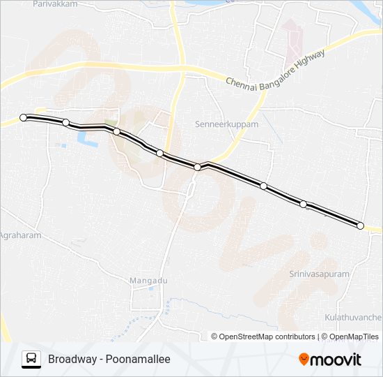 54 bus Line Map