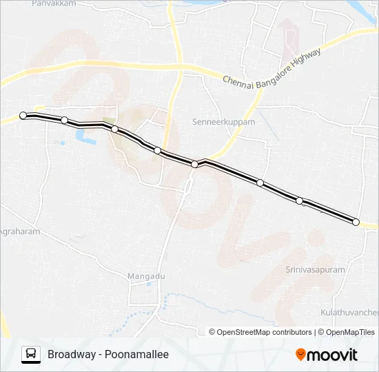 54 Bus Line Map