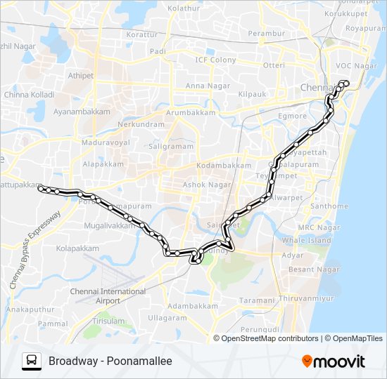 54 Bus Line Map