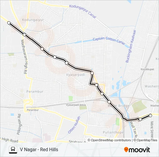 57 Bus Line Map