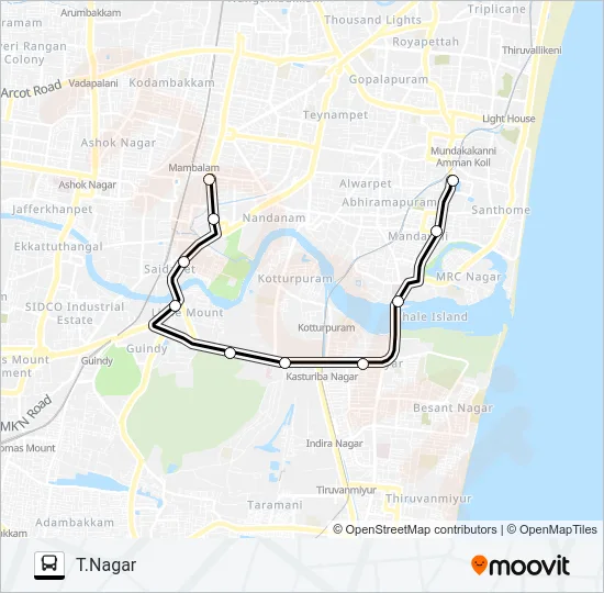 5B Bus Line Map