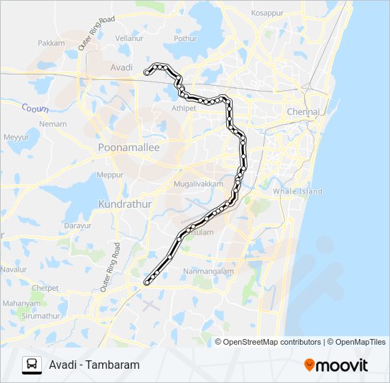 70 bus Line Map