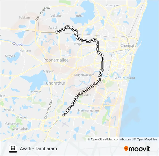70 Bus Line Map