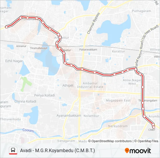 77 Bus Line Map
