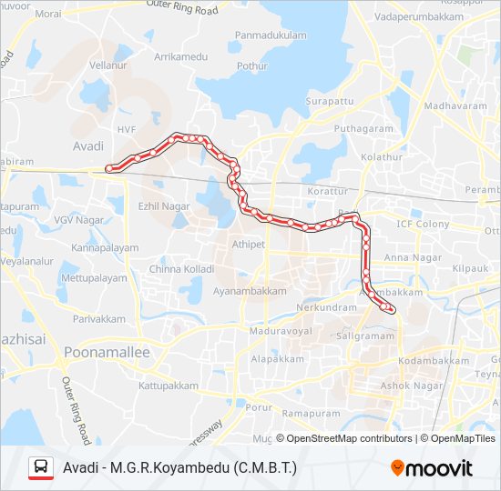 77 Bus Line Map