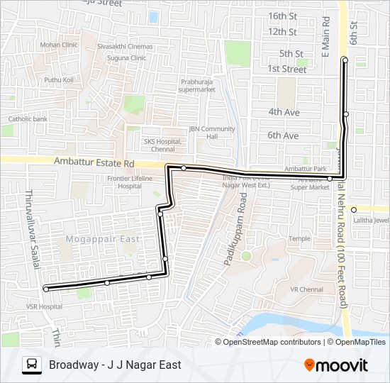 7H Bus Line Map