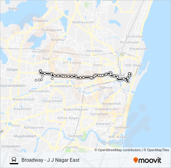 7H Bus Line Map