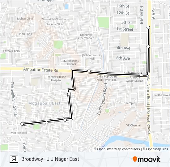 7H Bus Line Map