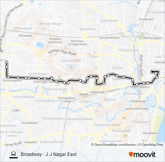 7H bus Line Map