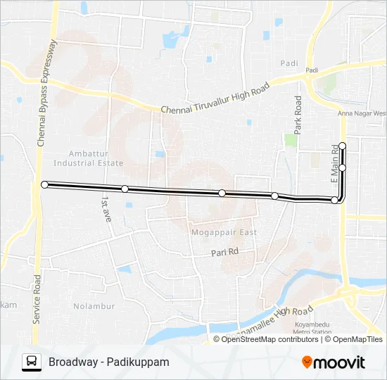 7K Bus Line Map