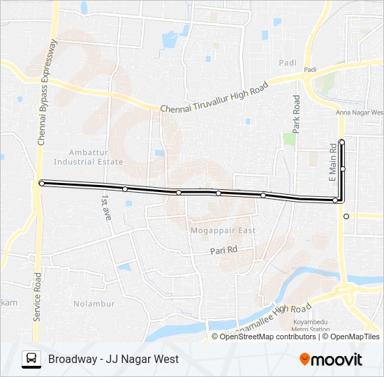 7M bus Line Map