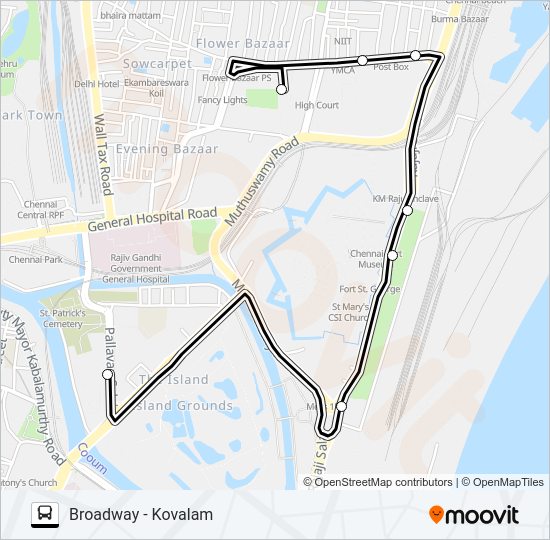 109 Bus Line Map