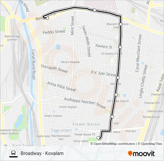 109 Bus Line Map