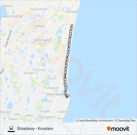 109 Bus Line Map