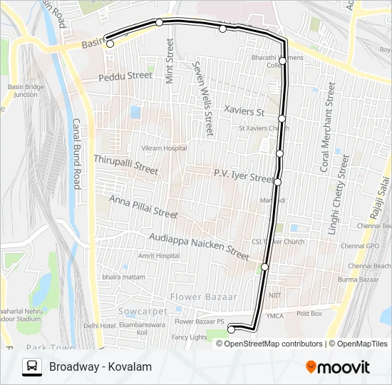 109 Bus Line Map