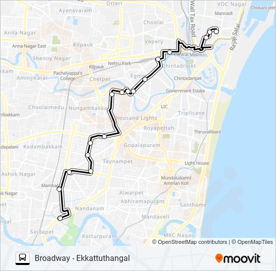 10E bus Line Map