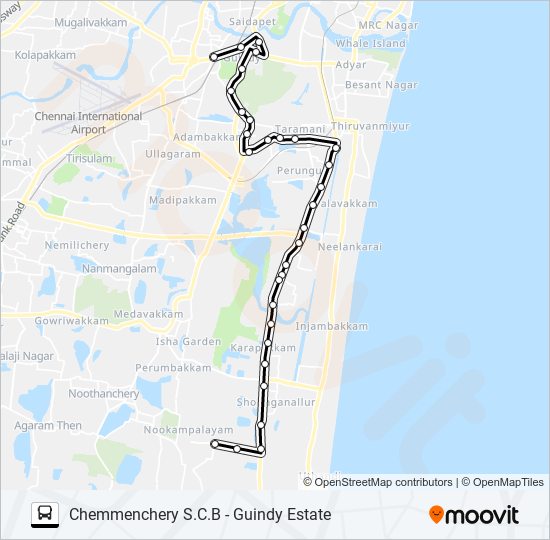 119 bus Line Map