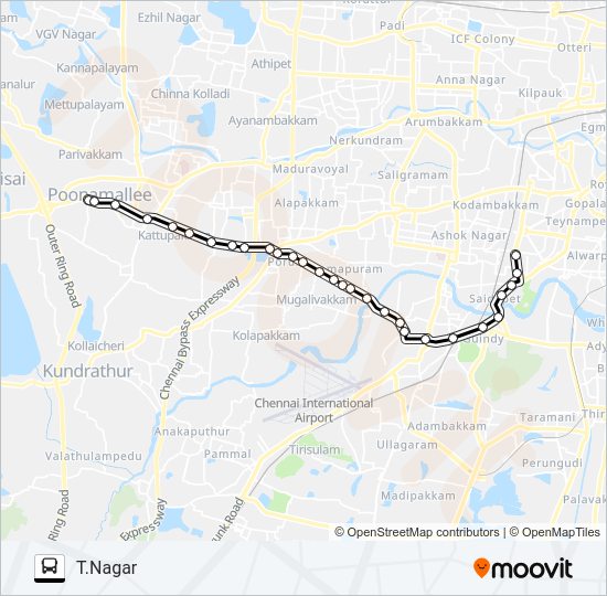 154 Bus Line Map