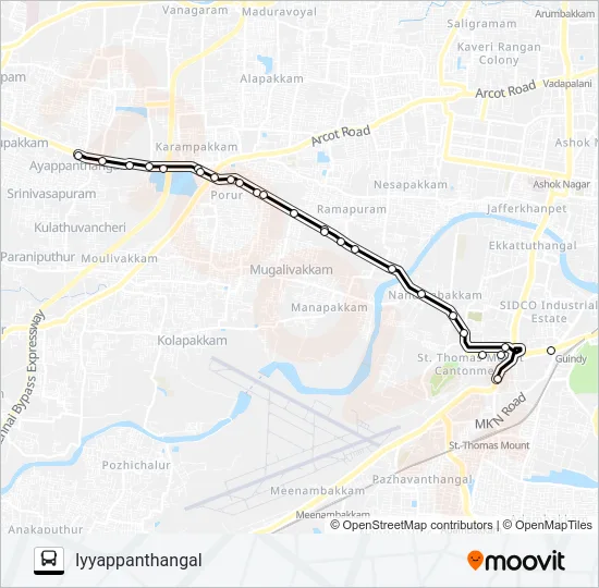154 Bus Line Map