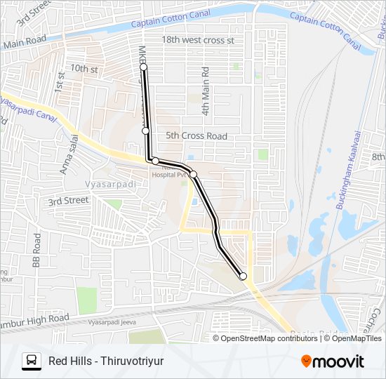 157 bus Line Map