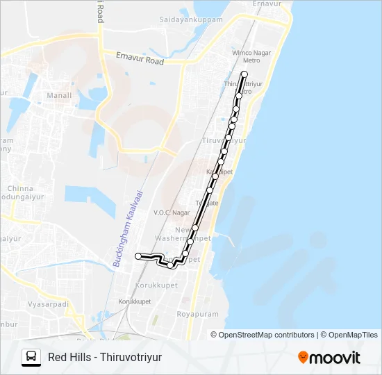 157 Bus Line Map