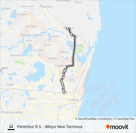 164 Bus Line Map