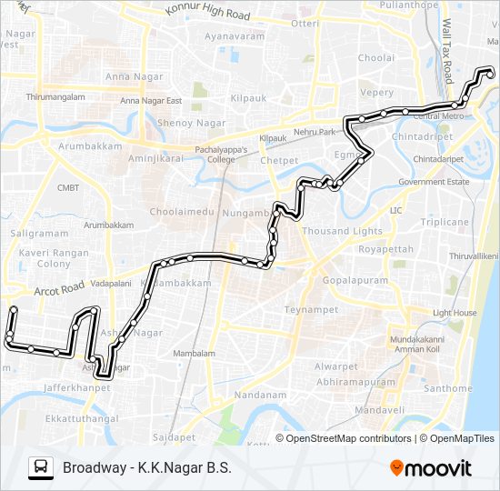 17D bus Line Map