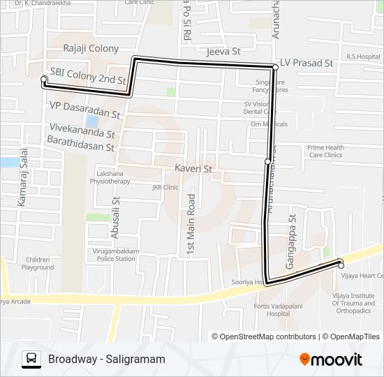 17E Bus Line Map