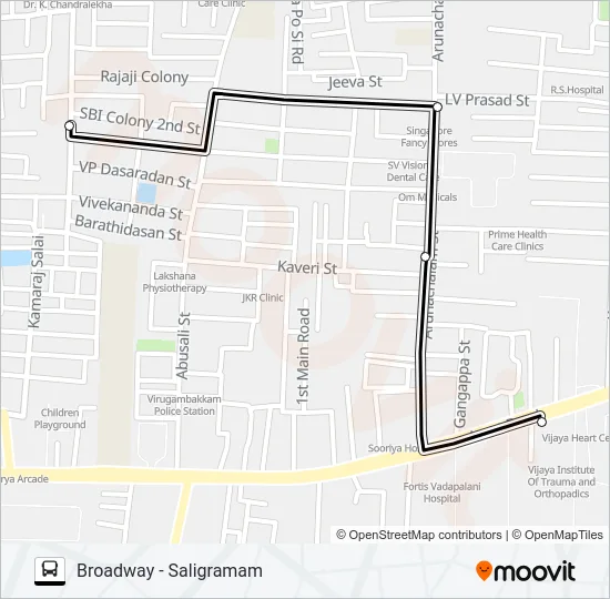 17E Bus Line Map