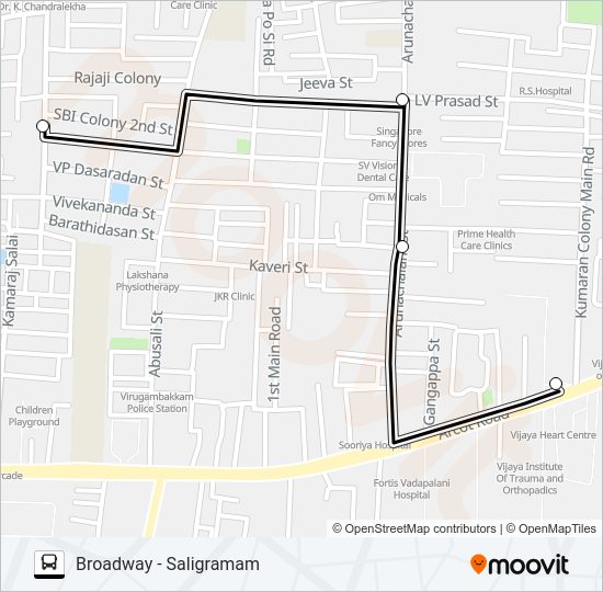 17E Bus Line Map