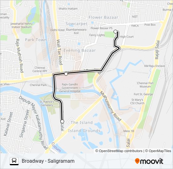 17E Bus Line Map