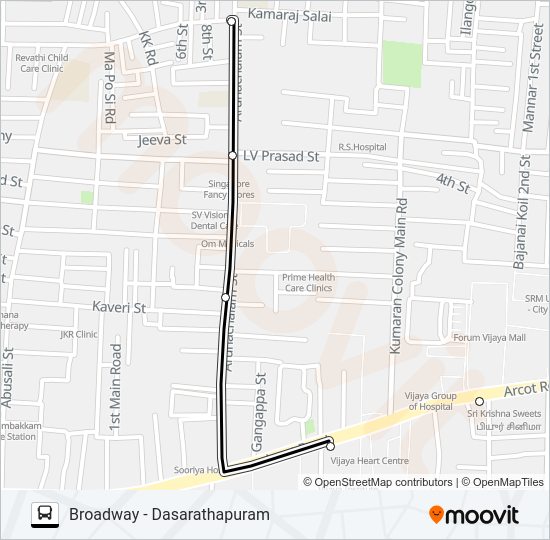 17K Bus Line Map