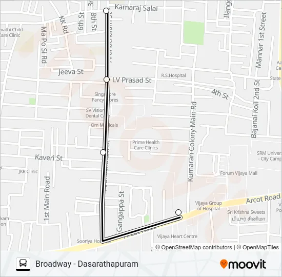 17K Bus Line Map