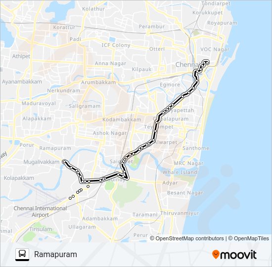 18E Bus Line Map