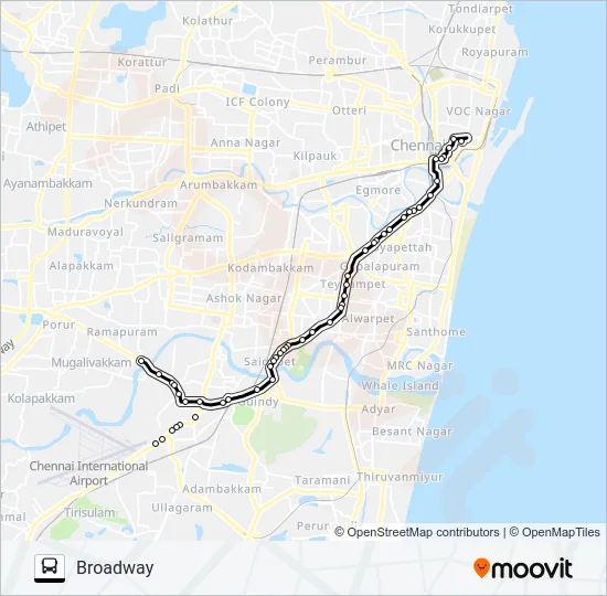 18E Bus Line Map