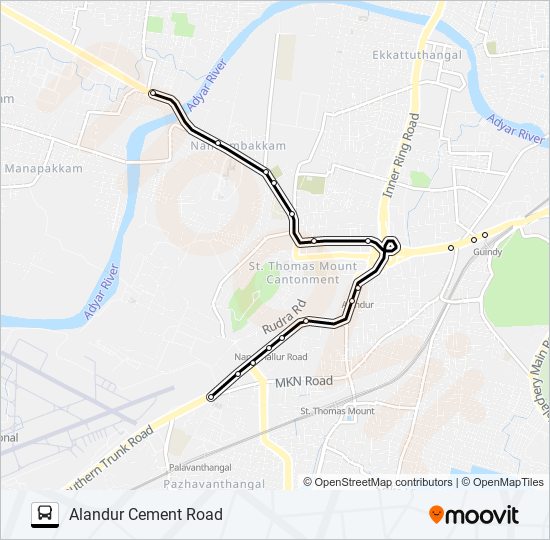 18E bus Line Map