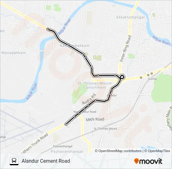 18E Bus Line Map