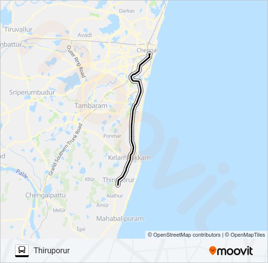 221 bus Line Map