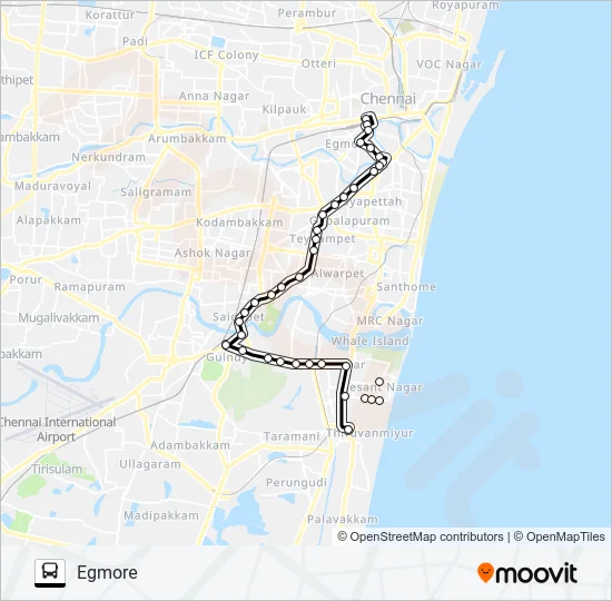 23c Bus Route Stops 23C Route: Schedules, Stops & Maps - Egmore (Updated)
