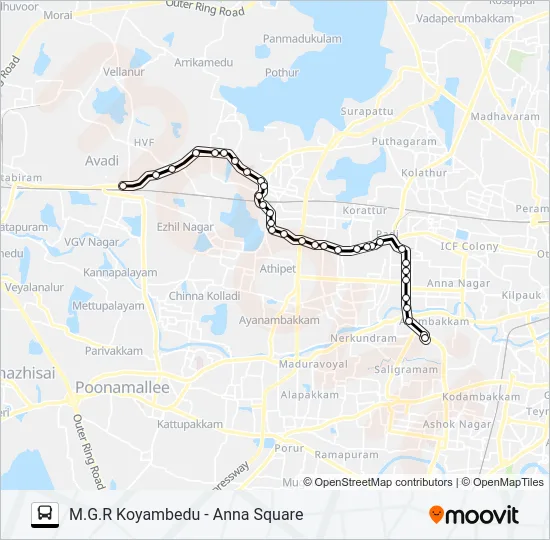 27B Bus Line Map