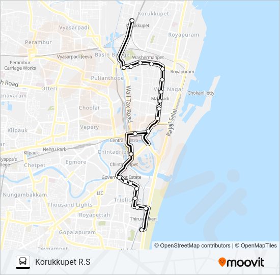 32B Bus Line Map