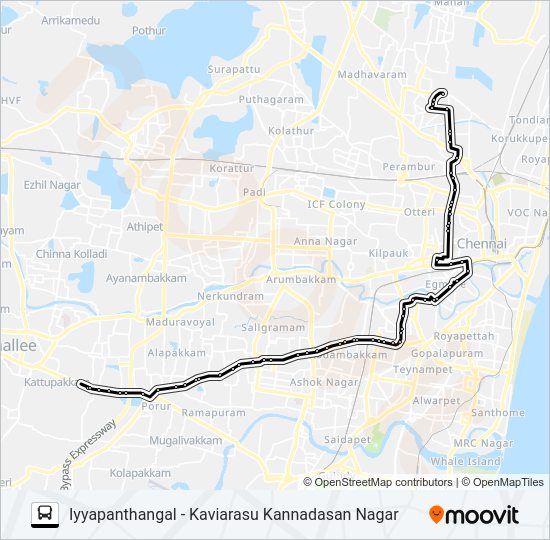 37E bus Line Map