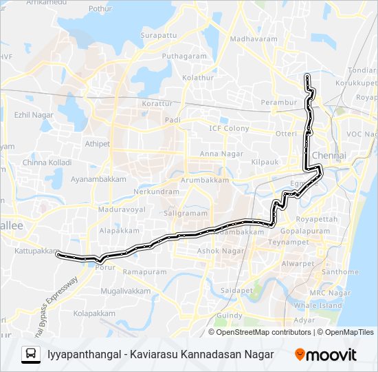 37E Bus Line Map